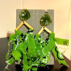 Gorgeous green bandanna earrings
